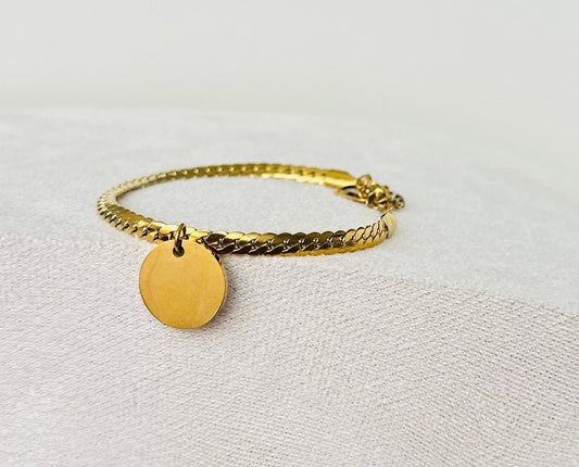 Bracelet médaillon gravure