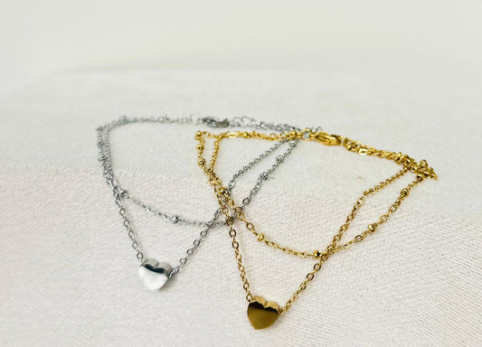 Bracelet "Cœur Sublime" – Double Chaîne